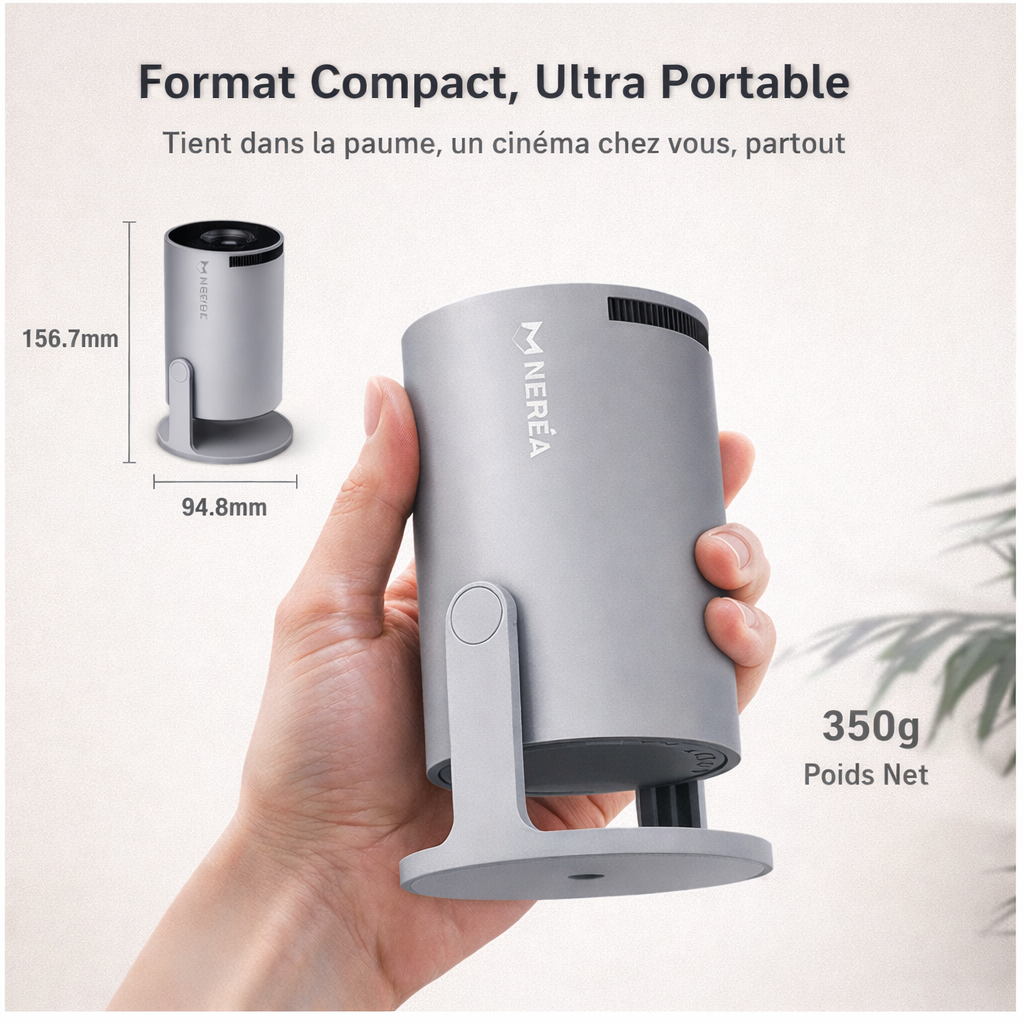 Projecteur Cinéma Portable NERÉA™ – Ambiance Immersive à la Maison